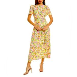 AFRM Jamie Open Back Midi Sundress in Pink and Yellow Floral